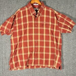 Orvis Trout Bum Shirt Mens 2XL Red Plaid Short Sleeve‎ Button Down Fishing